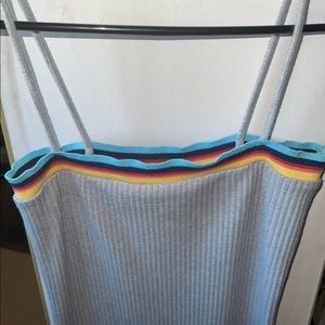 Forever 21 Grey rainbow trim bodycon dress